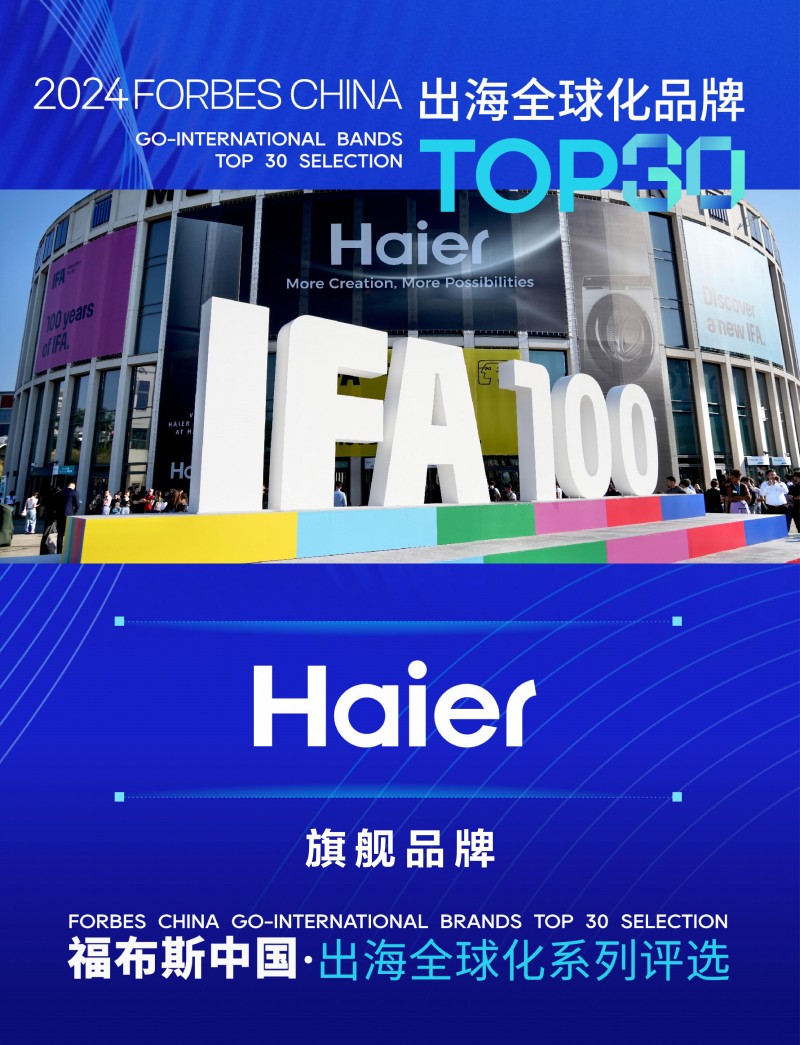 球化评选：海尔获评全球化旗舰品牌m6米乐2024福布斯中国出海全