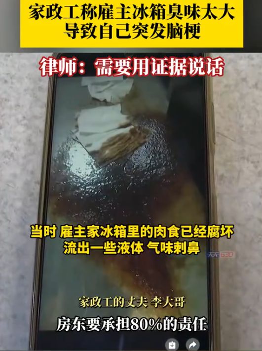 太大导致自己脑梗要求赔偿80%费用米乐m6网站家政工称雇主家冰箱臭味(图3)